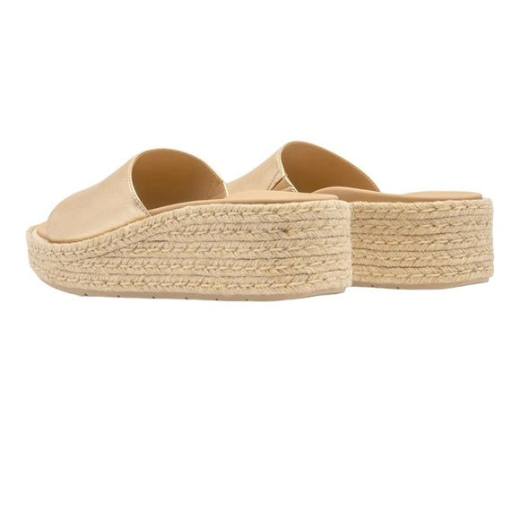 AEBO Metallic Gold Solstice Slide NWT Braided Jute Platform Wedge Women’… - Picture 4 of 13